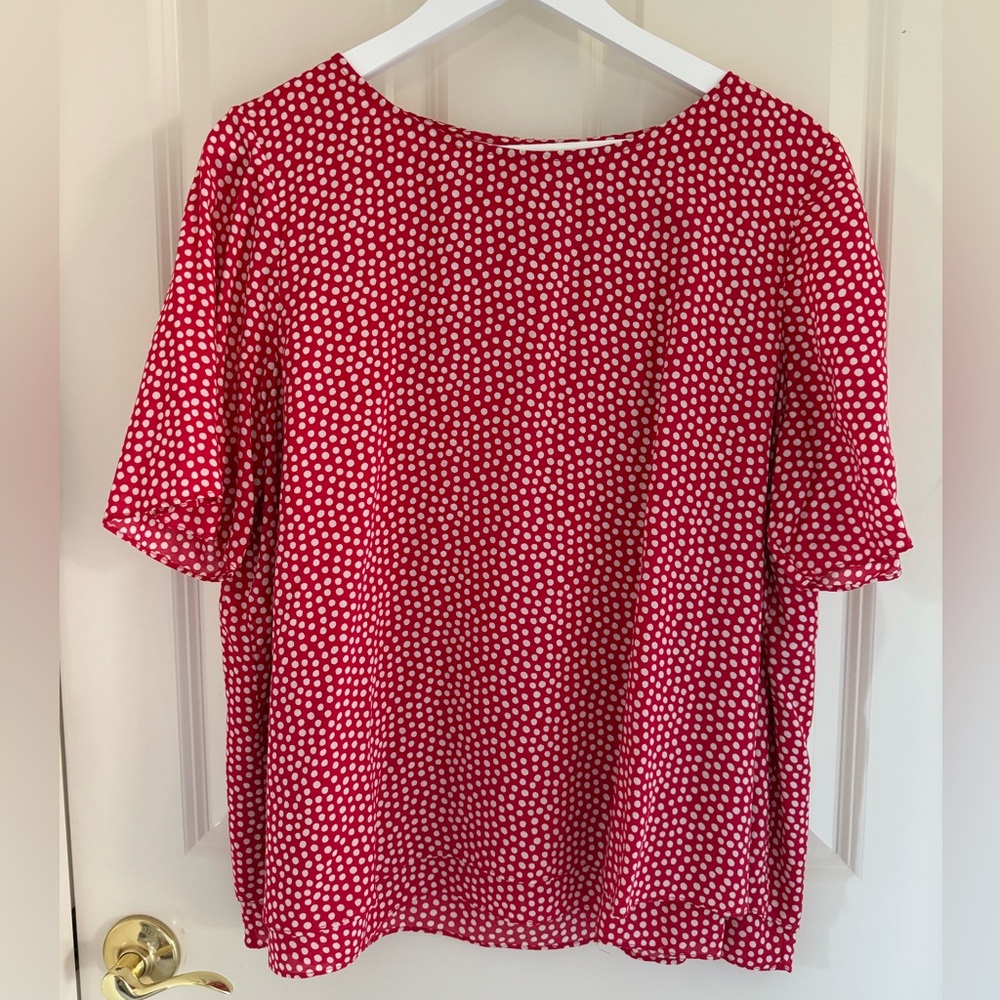 Boden Red/White Spot Top